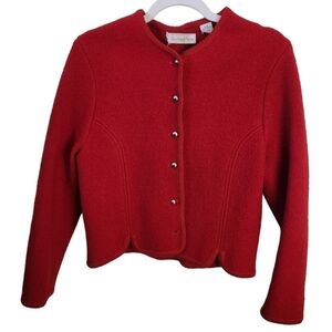 Northern Isle Vintage Red Boiled Wool Jacket Size 9/10